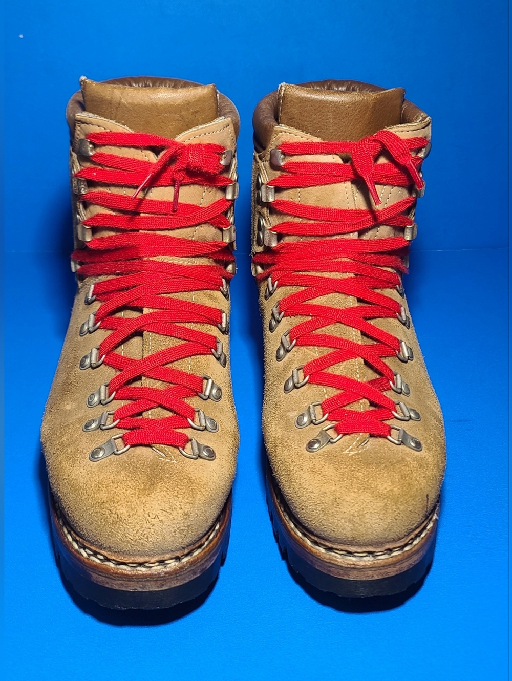 Vintage LOWA Men's Brown Suede Norwegian Welt Mountain Hiking Boots Sz 10 M